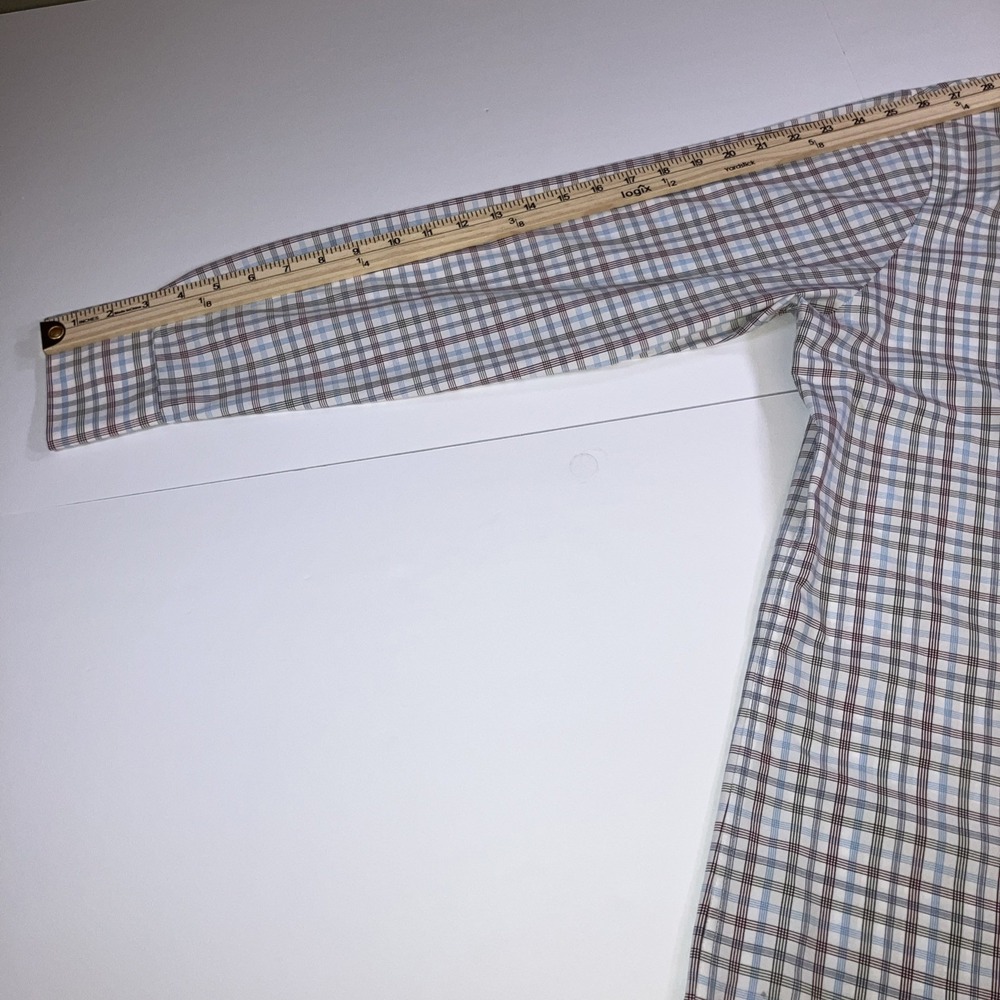 Peter Millar Summer Comfort Shirt L Blue Red Tattersall Check Plaid Button Down - Picture 13 of 16